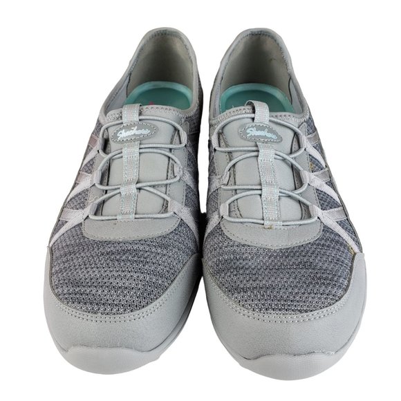 Skechers Air Cooled Memory Foam Slip On Sneakers 9.5 Light Gray - Picture 2 of 10